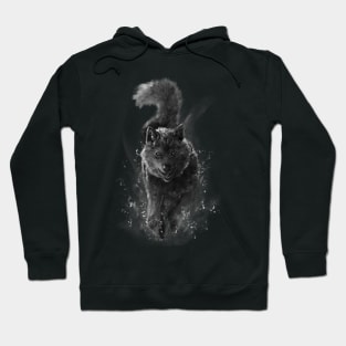 Funny wolf - black and white version Hoodie